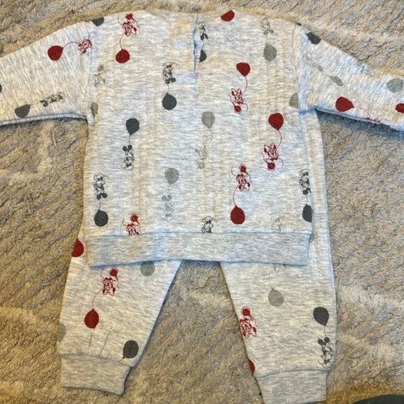 Disney Baby Mickey & Minnie Mouse Ribbed Crewneck &  Tracksuit Set - Picture 7 of 8